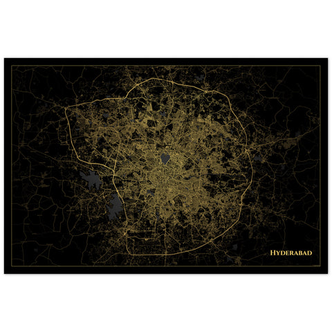 Hyderabad City Map Illustration